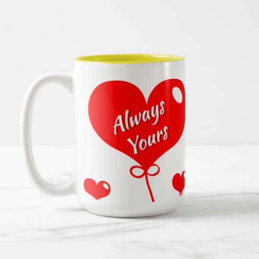 ❤️ "Always Yours" Romantic Coffee Mug ツートーンマグカップ (左)