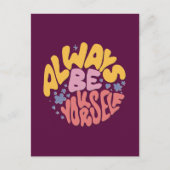 Always Yourself – 手のレタリング ポストカード (正面)