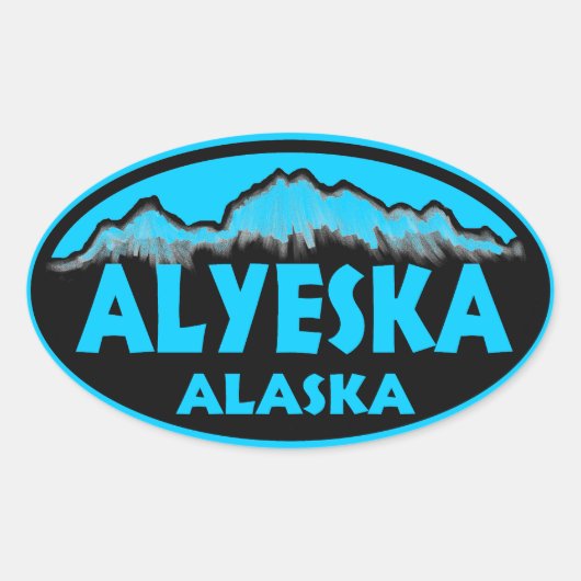 Alyeska Alaskaの青い楕円形のシール 楕円形シール (正面)