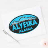 Alyeska Alaskaの青い楕円形のシール 楕円形シール (封筒)