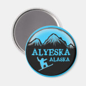 Alyeska Alaskaブルースノーボーダーマグネット マグネット (正面/裏面)