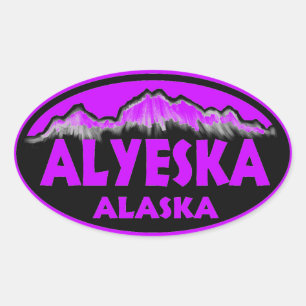 Alyeska Alaska紫色の楕円形のシール 楕円形シール