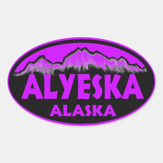 Alyeska Alaska紫色の楕円形のシール 楕円形シール (正面)