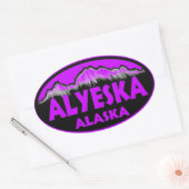 Alyeska Alaska紫色の楕円形のシール 楕円形シール (封筒)