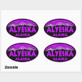Alyeska Alaska紫色の楕円形のシール 楕円形シール (シート)