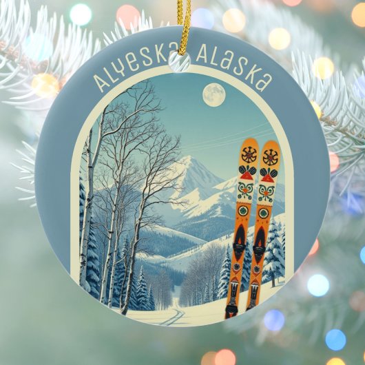 Alyeska Alaska ski area souvenir  セラミックオーナメント