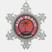 Alysのビーチのフロリダ30Aのエメラルドの海岸30 A スノーフレークピューターオーナメント (正面)