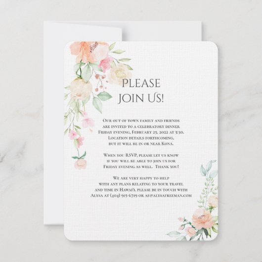 Alysa -Revised2a詳細水彩春花 招待状 (正面)