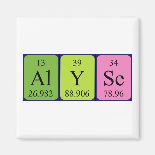 Alyse周期表名マグネット マグネット (正面)