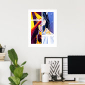 Alyshaの秋ステンドグラス窓 ポスター (ホームオフィス)