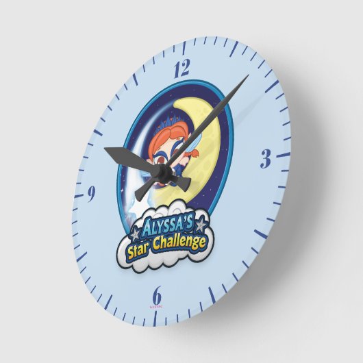 Alyssaの星の挑戦 ラウンド壁時計 (傾斜)