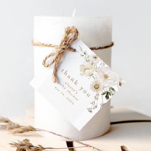 ALYSSAフローラボホフラワーベイビーシャワーありがとう フェイバータグ