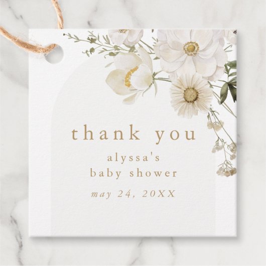 ALYSSAフローラボホフラワーベイビーシャワーありがとう フェイバータグ (正面)