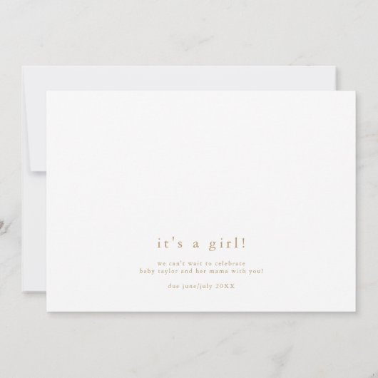 ALYSSAフローラボホリトルワイルドフラワーベビーシャワー 招待状 (裏面)