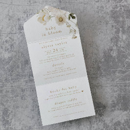 ALYSSAベビーイン開花おむつラッフルベビーシャワー オールインワン招待状