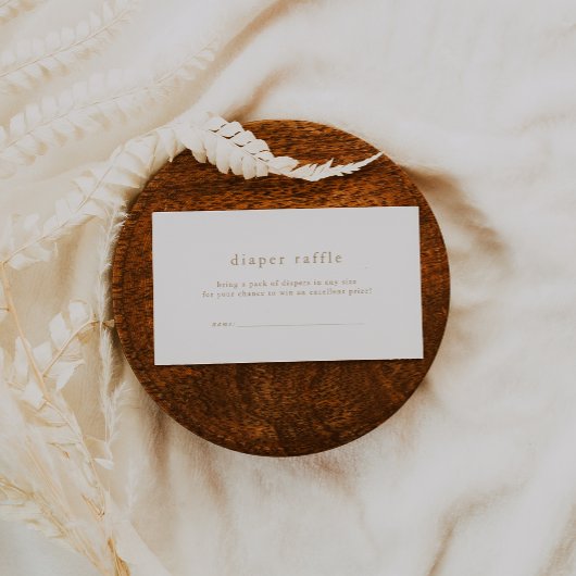 ALYSSAホワイト金ゴールドシンプルベビーシャワーおむつラッフル エンクロージャーカード