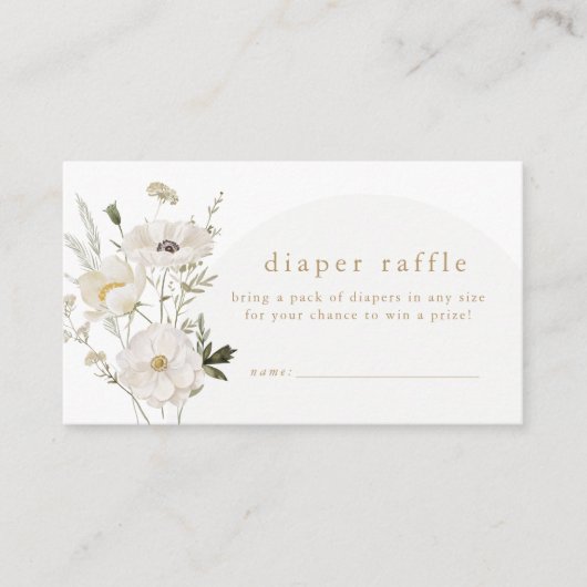 ALYSSAボホガールフラワーベビーシャワーオムツラッフル エンクロージャーカード (正面)