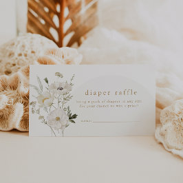 ALYSSAボホガールフラワーベビーシャワーオムツラッフル エンクロージャーカード