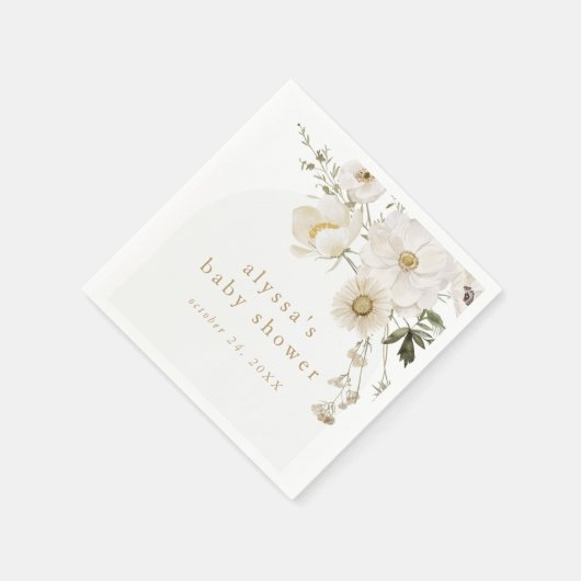 ALYSSAワイルドフラワーフローラボホフラワーベビーシャワー スタンダードカクテルナプキン (角)