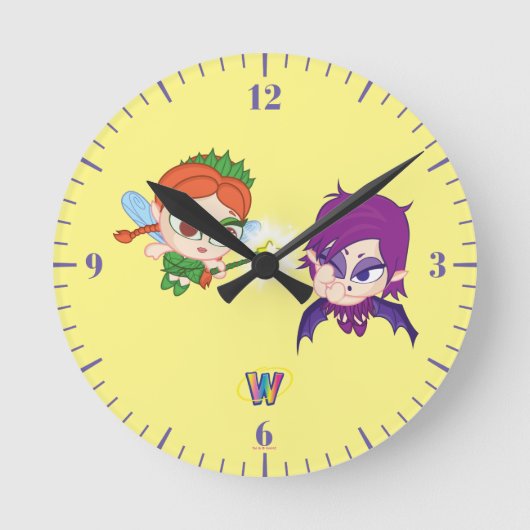 Alyssa対Nafaria ラウンド壁時計 (正面)