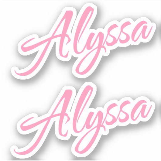 Alyssa装飾名inピンクx2ステッカー シール (正面)