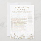 ALYSSA赤ちゃんシャワーパパのゲームカードと言った 招待状 (正面)