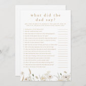 ALYSSA赤ちゃんシャワーパパのゲームカードと言った 招待状 (正面/裏面)