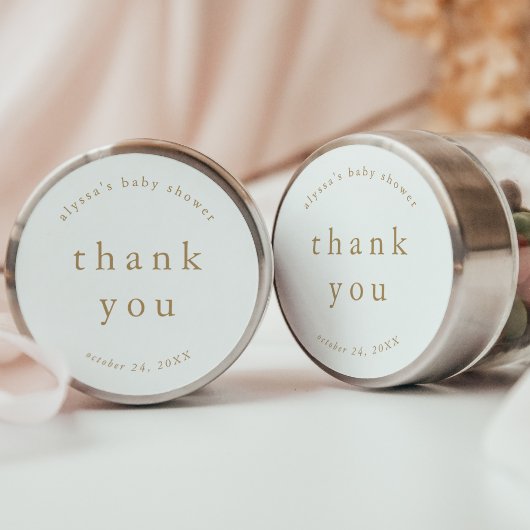 ALYSSA金ゴールドユニークシンプルベビーシャワーありがとう ラウンドシール