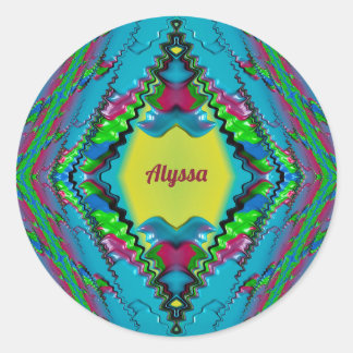 ALYSSA ～ブラックピンクブルーとイエローフラクタル～ ラウンドシール