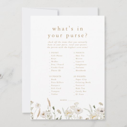 ALYSSA Boho Flowerあなたの財布ゲームカードに何がある 招待状 (正面)
