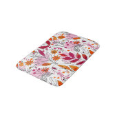 Alyssa Mae手描きピンクとオレンジ色の葉 バスマット (アングル)