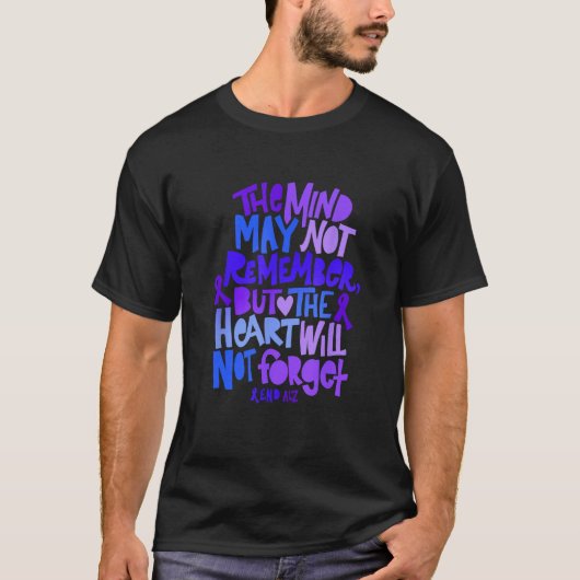 ALZ Purple Elephant Alzheimer Awareness Apparel EN Tシャツ (正面)