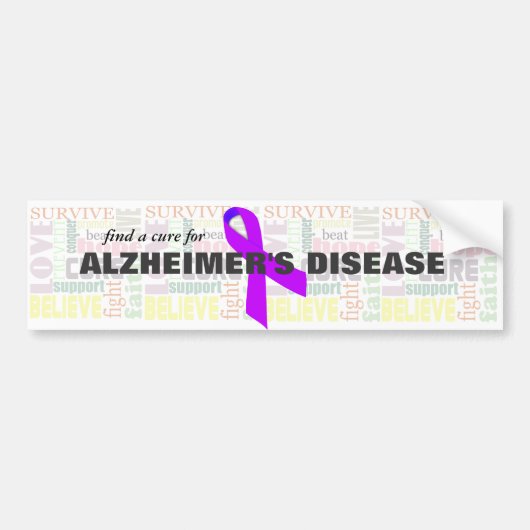 Alzheimerの感動的な単語 バンパーステッカー (正面)