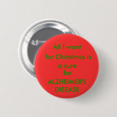 Alzheimerの治療のクリスマスボタン 缶バッジ (正面&裏面)