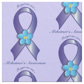 Alzheimerの認識度のリボンはとの私をない忘れます ファブリック (クローズアップ)