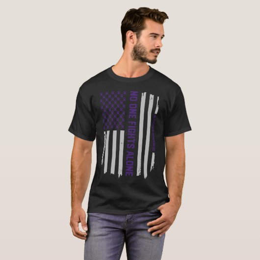 Alzheimerの認識度の米国旗のTシャツのギフト Tシャツ (正面フル)