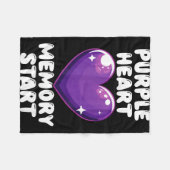 Alzheimer awareness heart memory start support  フリースブランケット (正面(横))