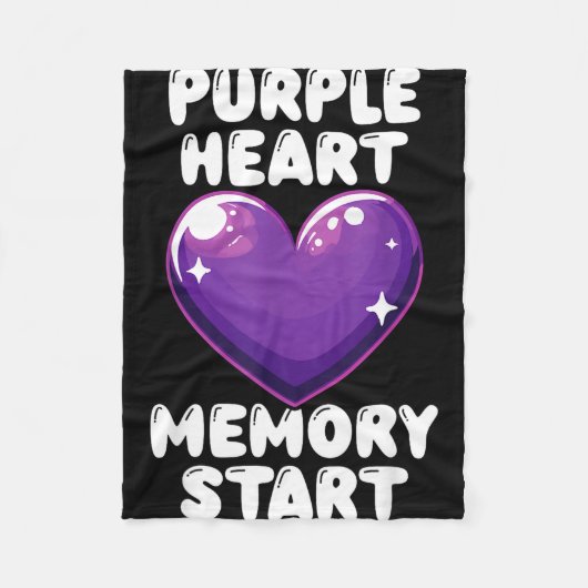 Alzheimer awareness heart memory start support  フリースブランケット (正面)