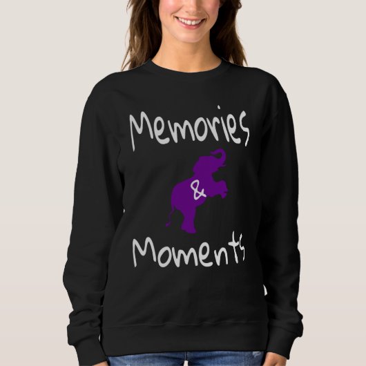 Alzheimer Awareness Purple Elephant Support Memori スウェットシャツ (正面)