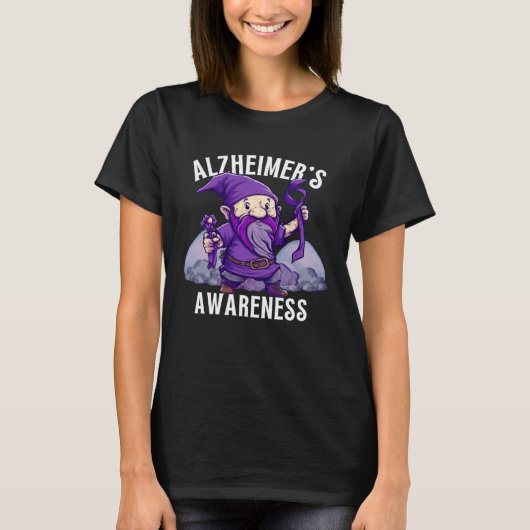 Alzheimer s Awareness Month Alzheimer Gnomes Purpl Tシャツ (正面)