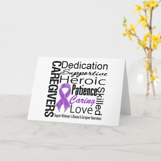 Alzheimersの病気の介護者のコラージュ カード (黄色い花)