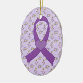 Alzheimersの病気の紫色のリボンのギフト セラミックオーナメント (左)