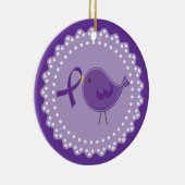 Alzheimersの病気の認識度の鳥のオーナメント セラミックオーナメント (右)