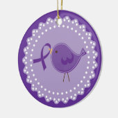 Alzheimersの病気の認識度の鳥のオーナメント セラミックオーナメント (左)