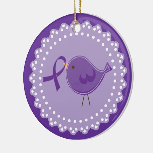 Alzheimersの病気の認識度の鳥のオーナメント セラミックオーナメント (左)