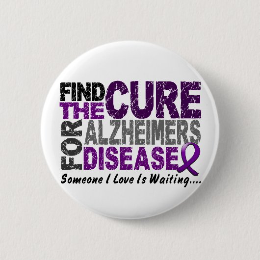 ALZHEIMERSの病気は治療1を見つけます 缶バッジ (正面)