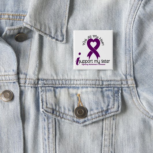 Alzheimersの病気私は私の姉妹を支えます 缶バッジ (インサイチュ)