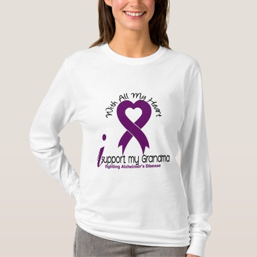 Alzheimersの病気私は私の祖母を支えます Tシャツ (正面)