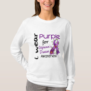 Alzheimersの病気私は認識度43のための紫色を身に着けています Tシャツ