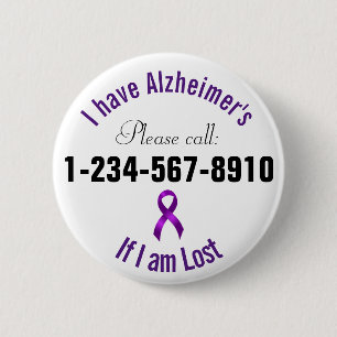 Alzheimersの緊急の接触 缶バッジ